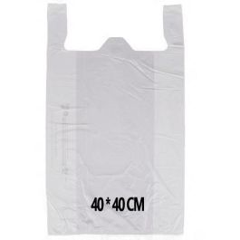 Heavy Duty White Plastic Shopping Bags 40 40 cm